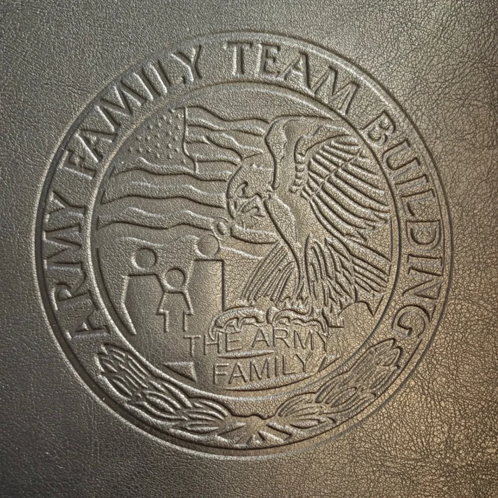 Army‎ Family Team Building Leather Portfolio Organizer w Eagle Emblem Military